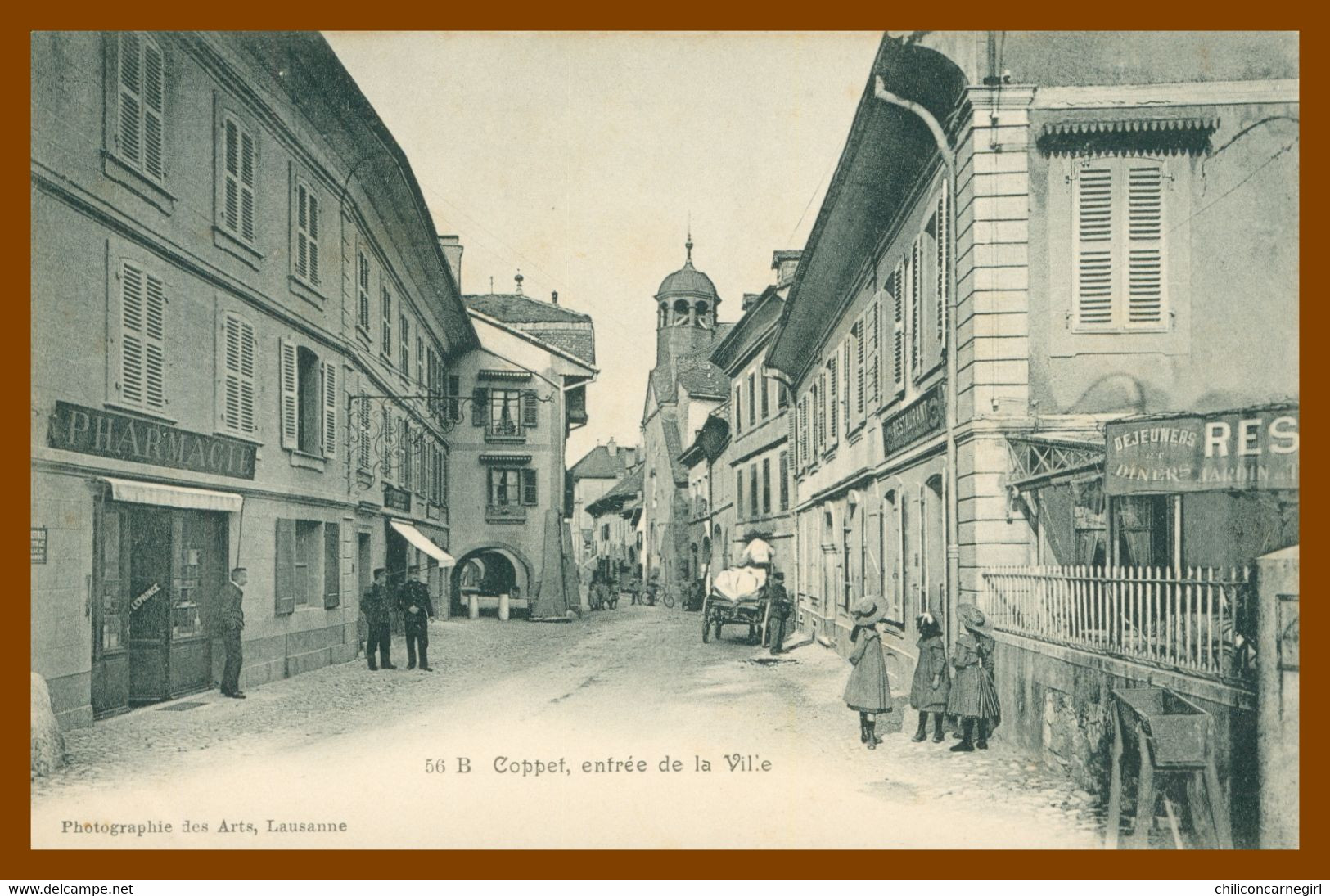 * COPPET - Entrée De La Ville - Restaurant Du Port - Apotheke - Pharmacie - Animée - 56 B - Photographie Des Arts - Coppet