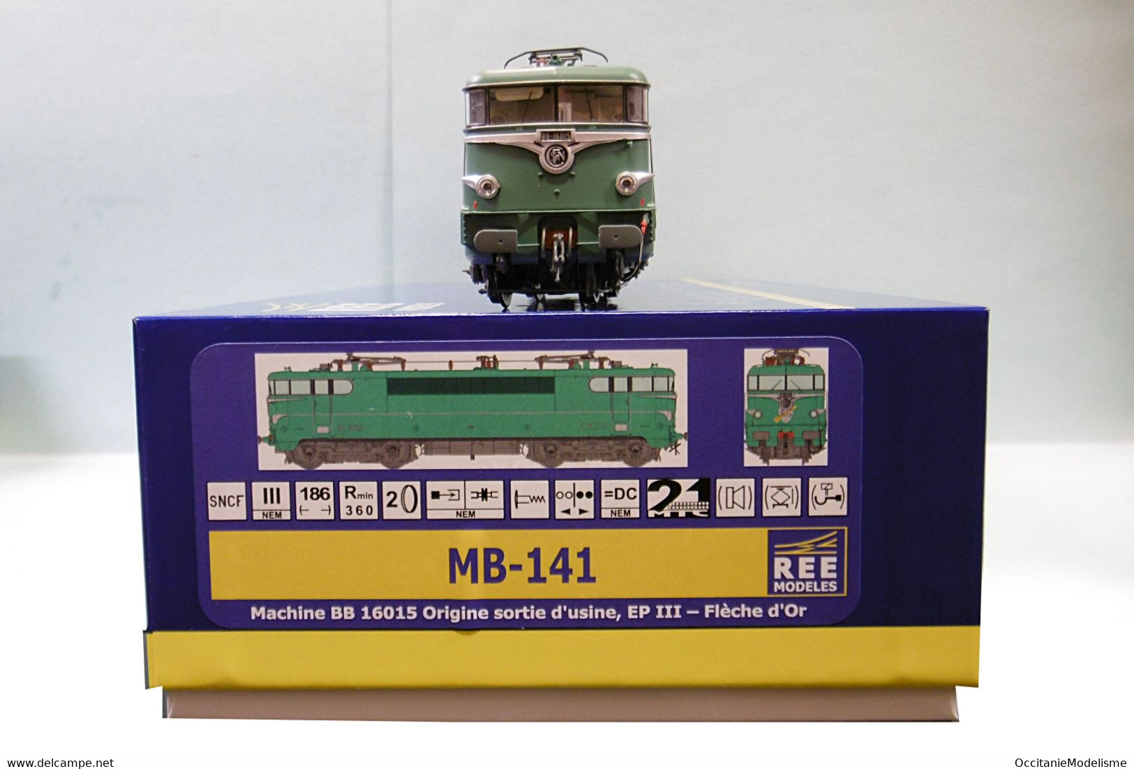 REE - Locomotive Electrique BB 16015 Origine Flèche D'Or SNCF ép. III Réf. MB-141 Neuf NBO HO 1/87 - Locomotives