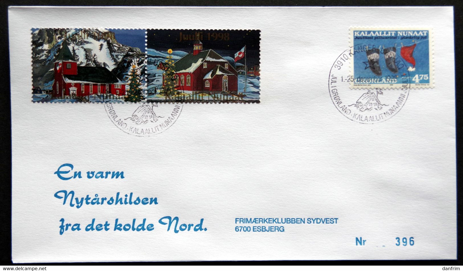 Greenland 1998 Cover  Minr.330  KANGERLUSSUA   (lot  784 ) - Brieven En Documenten