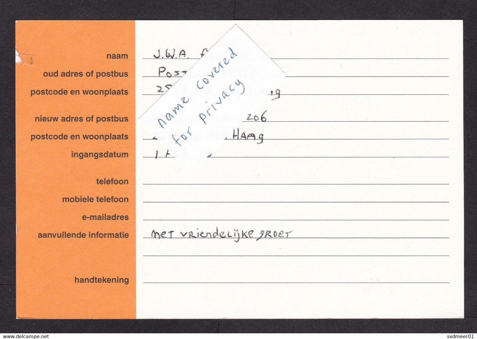 Netherlands: Stationery Change Of Address Postcard, 2023, Removal Notice (minor Damage At Back) - Lettres & Documents