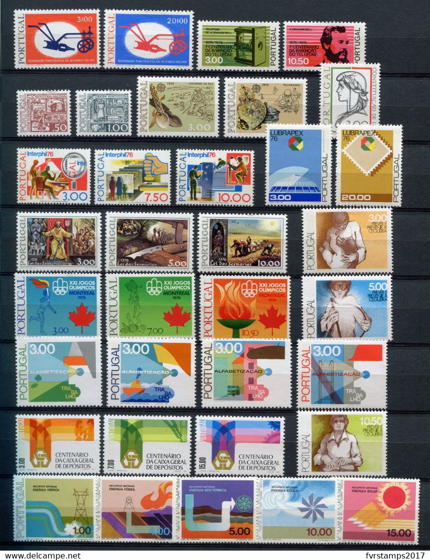 Portugal - 1976 - MNH ** - Almost Complete Year Set - Mi1305/1347 (only 8 Values And 3 Blocks Lacking) - Cv € 116,70 - Años Completos