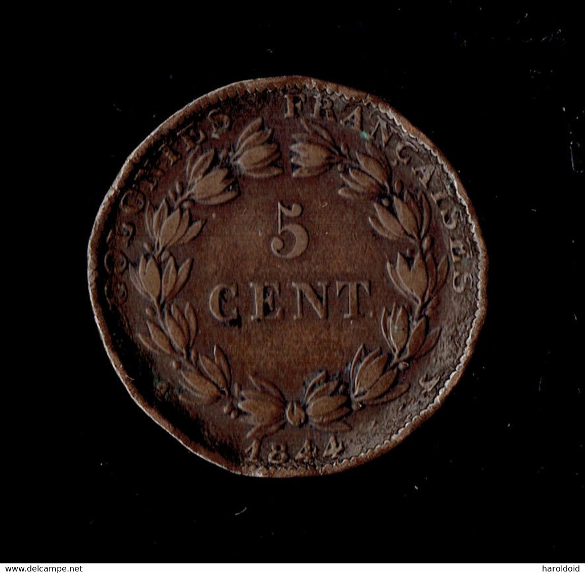 COLONIES GENERALES - LOUIS PHILIPPE I - 5 CTS 1844A - Colonies Générales (1817-1844)