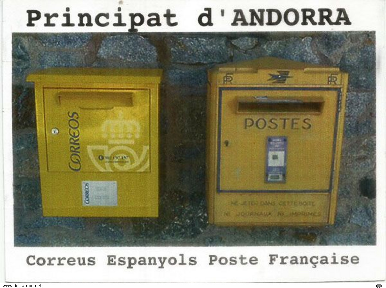 Principality Of Andorra, The Only Country With Two Different Postal Administrations. Two Separate Mailboxes. - Lettres & Documents