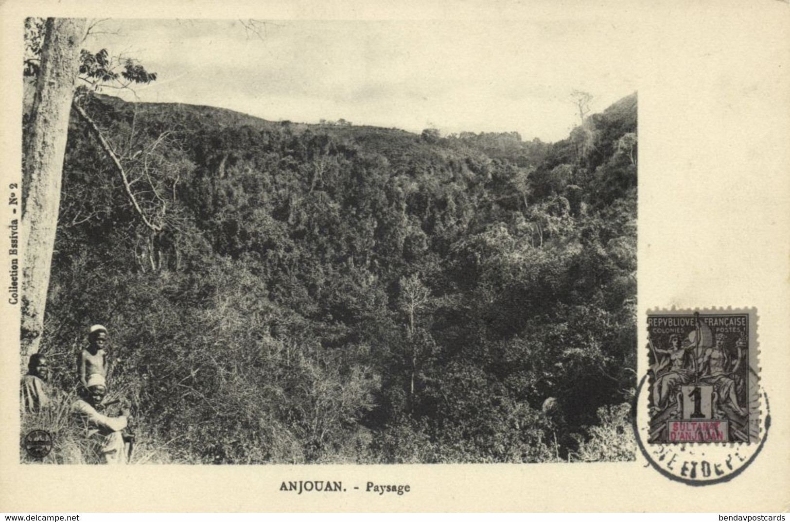 Comoros, ANJOUAN, Paysage, Landscape (1910) Postcard (2) - Comoren