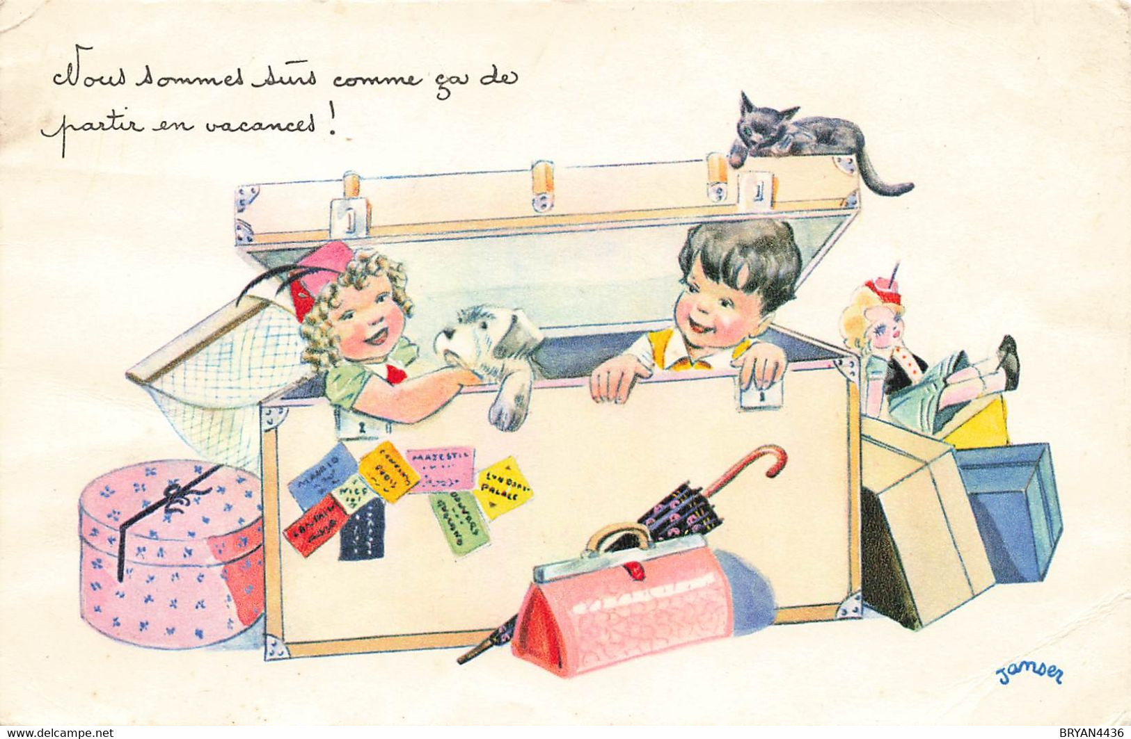 JANSER - ILLUSTRATEUR - THEMES; DEPART En VACANCES - CHAT - Janser