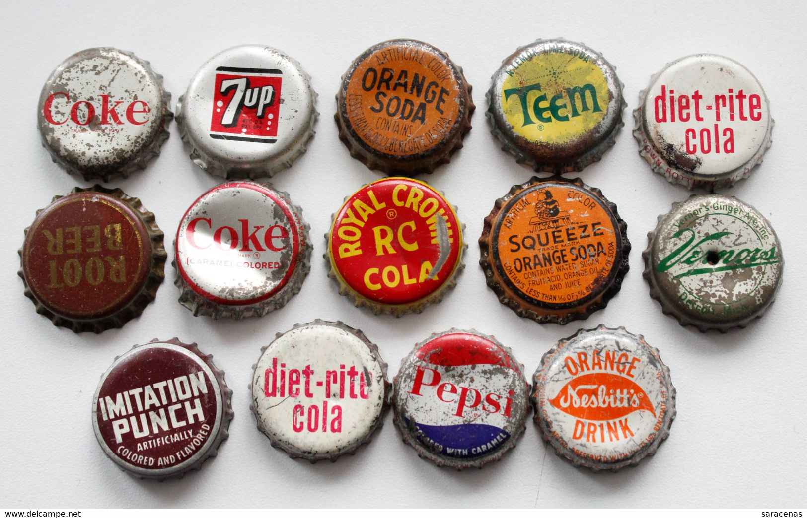 14 Cork Lined United States Soda Caps - Soda