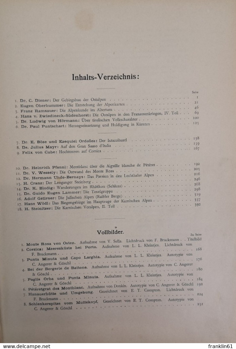 Zeitschrift Des Deutschen Und österreichischen Alpenvereins. Jahrgang 1901. Band XXXII. - Sport