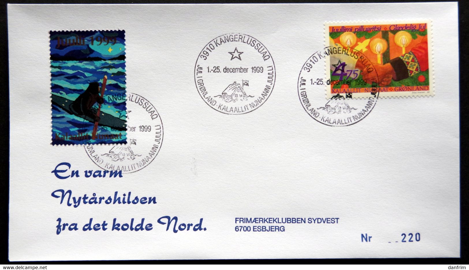 Greenland 1999 Cover  Minr.345  KANGERLUSSUA   (lot  787 ) - Brieven En Documenten