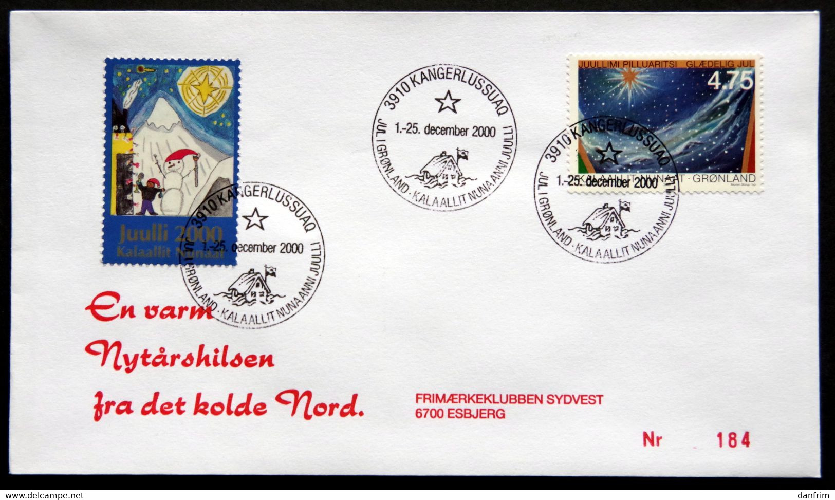 Greenland 2000  Cover  Minr.360  KANGERLUSSUA   (lot  789 ) - Briefe U. Dokumente