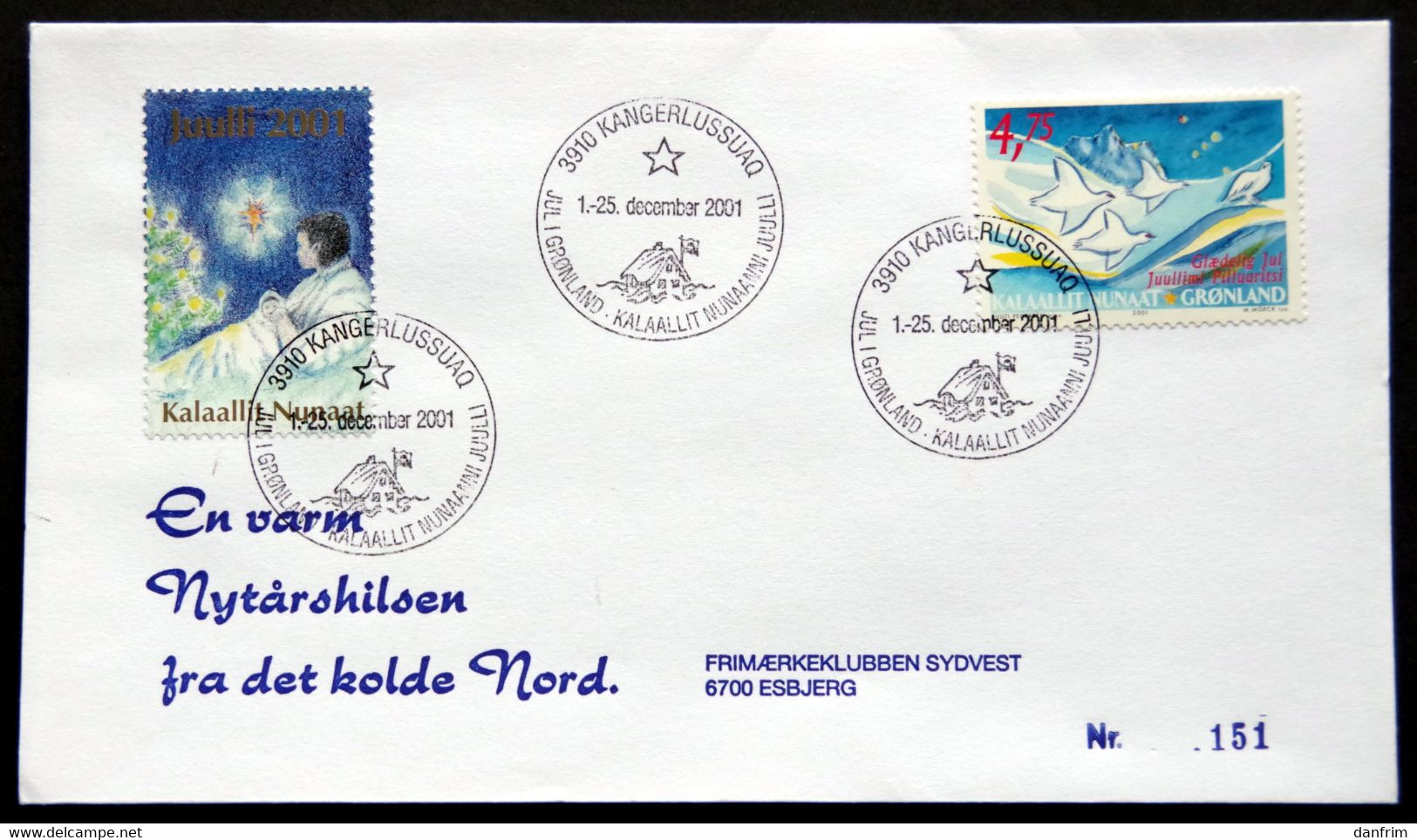 Greenland 2001 Cover  Minr.375 KANGERLUSSUA   (lot  790 ) - Brieven En Documenten