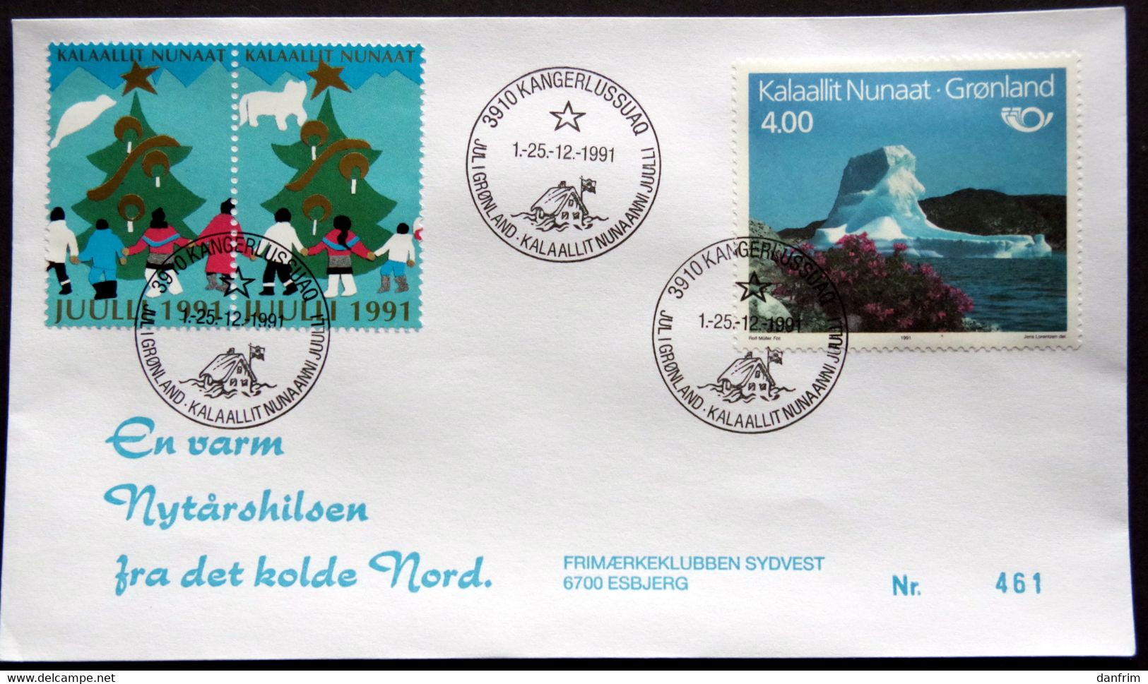 Greenland 1991 Cover  Minr.217  KANGERLUSSUA   (lot  805 ) - Cartas & Documentos