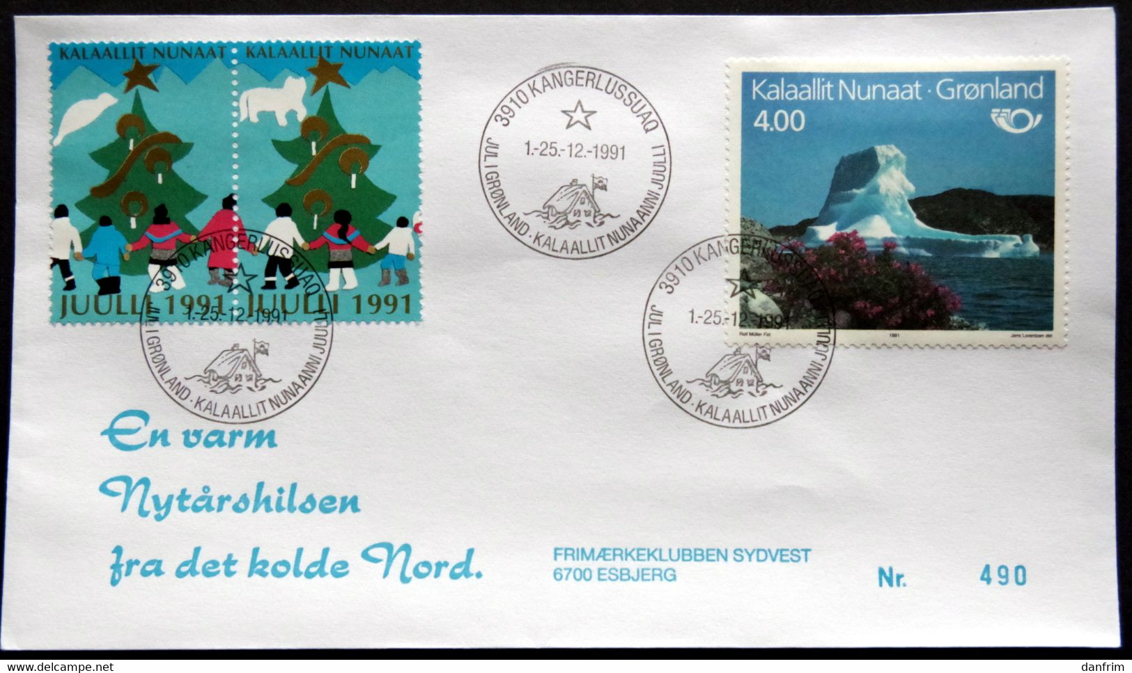 Greenland 1991 Cover  Minr.217  KANGERLUSSUA   (lot  805 ) - Lettres & Documents