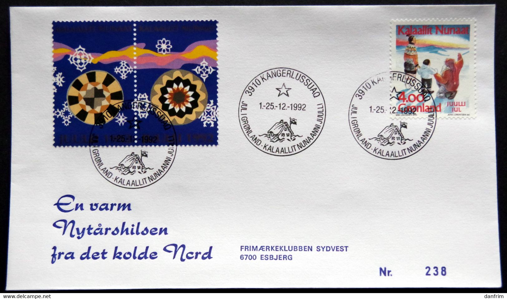 Greenland 1992 Cover  Minr.229  KANGERLUSSUA   (lot  806 ) - Cartas & Documentos