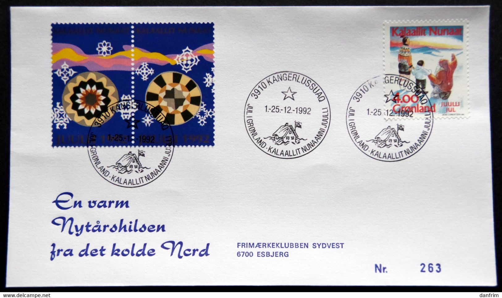 Greenland 1992 Cover  Minr.229  KANGERLUSSUA   (lot  806 ) - Cartas & Documentos