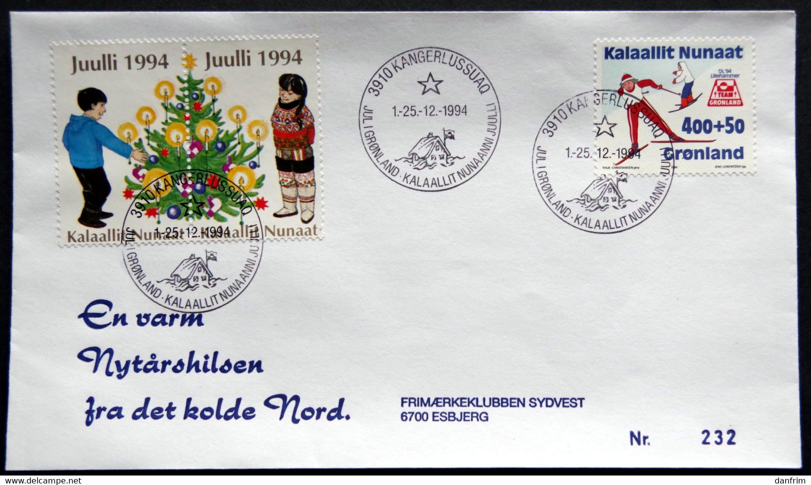 Greenland 1994 Cover  Minr.243  KANGERLUSSUA   (lot  1424 ) - Briefe U. Dokumente