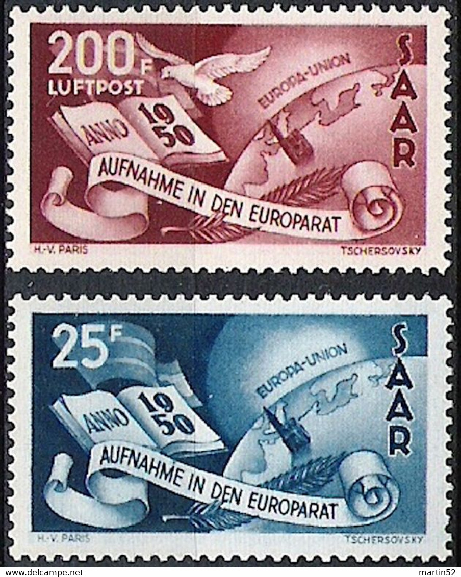 Aufnahme In Den Europarat 1950: Michel-N° 297-298 ** Postfrisch MNH (Michel 2020 = 230.00 Euro) - Luftpost