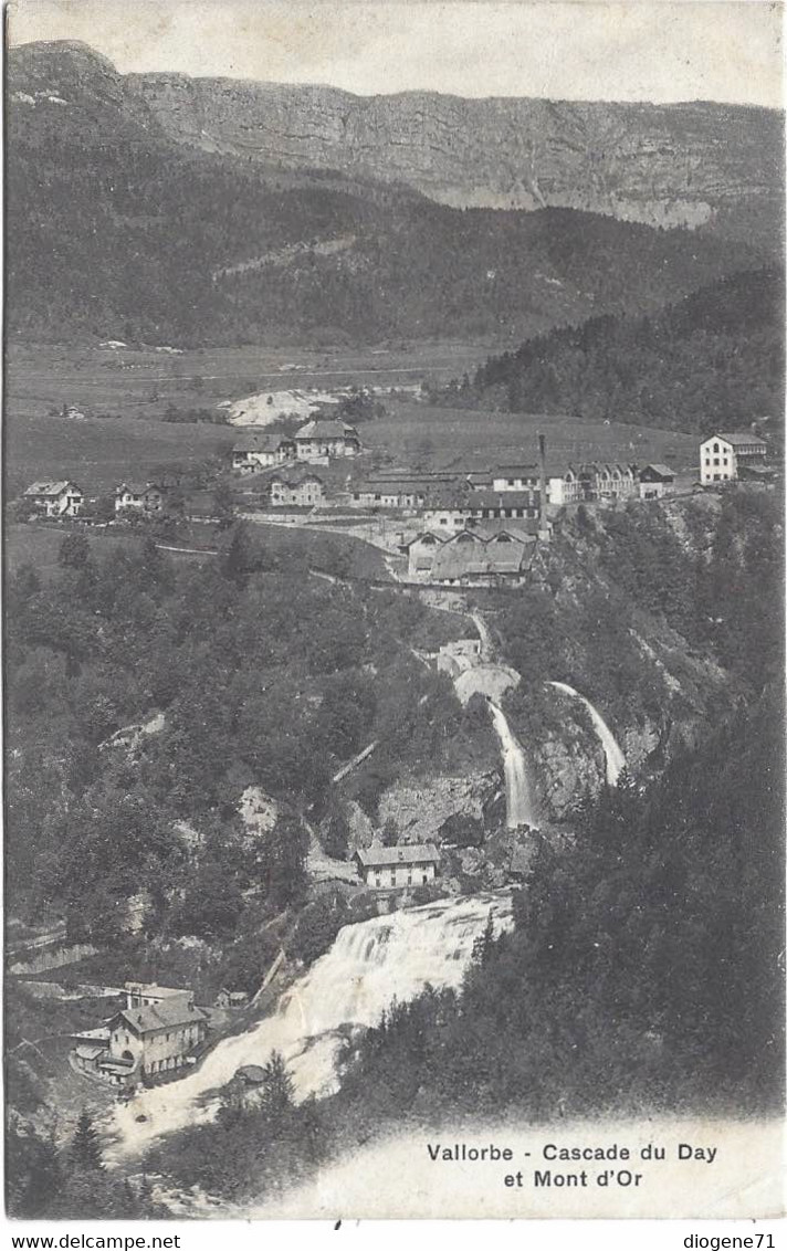 Vallorbe Cascade Du Day Et Mont D'Or 1909 - Orbe