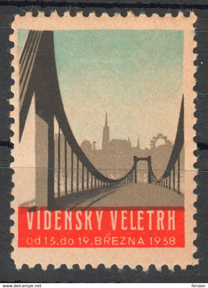 Czechoslovakia LANGUAGE BRIDGE Danube Prater Fewrris Wheel Austria Wien Exhibition CINDERELLA LABEL VIGNETTE 1939 - Other & Unclassified