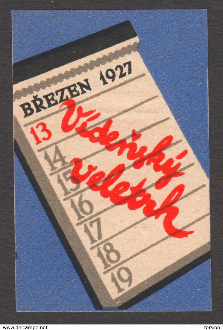 Czechoslovakia LANGUAGE CALENDAR Notebook MESSE Austria Wien Vienna Exhibition Fair CINDERELLA LABEL VIGNETTE 1927 - Other & Unclassified