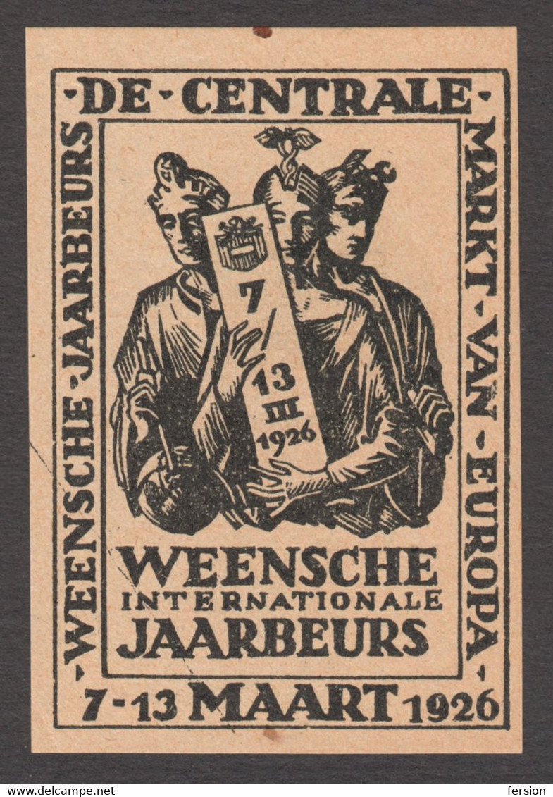 Netherlands DUTCH LANGUAGE HERMES Greek Mythology MESSE Austria Wien Vienna Exhibition CINDERELLA LABEL VIGNETTE 1926 - Otros & Sin Clasificación