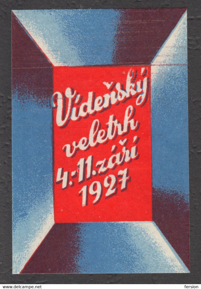 Czechoslovakia LANGUAGE MESSE Austria Wien Vienna September AUTUMN Exhibition Expo Fair CINDERELLA LABEL VIGNETTE 1927 - Andere & Zonder Classificatie