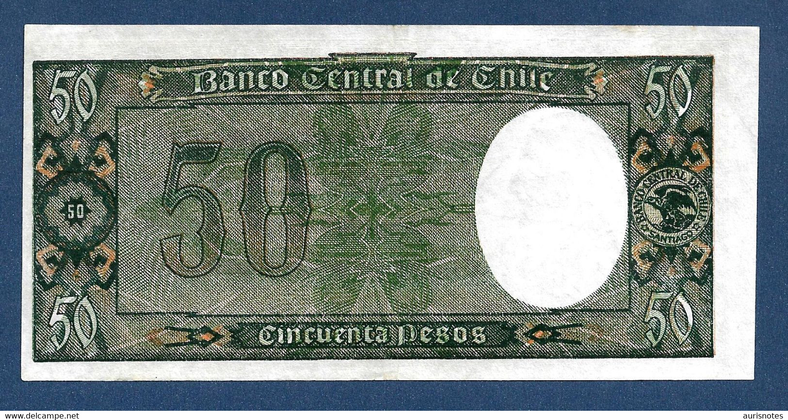 Chile 50 Pesos = 5 Condores 1947 - 58 P112 Error Print UNC- - Chile