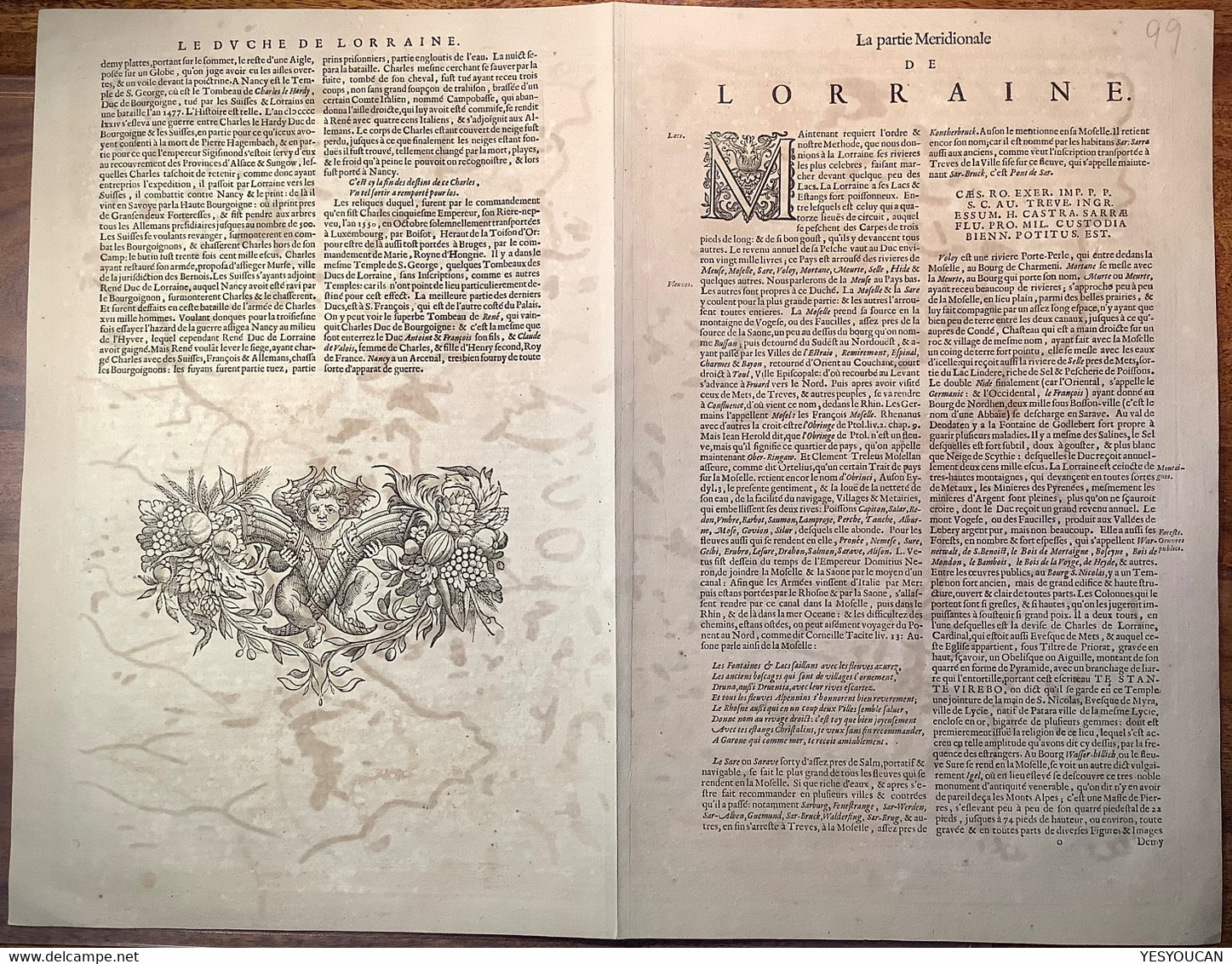 "Lorraine, Vers Le Midy" Map By Janssonius Joan. 1632-48, Amsterdam (carte Géographique France Janson - Carte Geographique