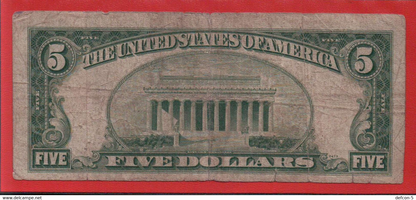 Mega Top-Rarität ! Red-Seal-Note As Star-Note: 5 US-Dollar  [1953] > *11627145A < {$003-RED5} - Billets Des États-Unis (1928-1953)