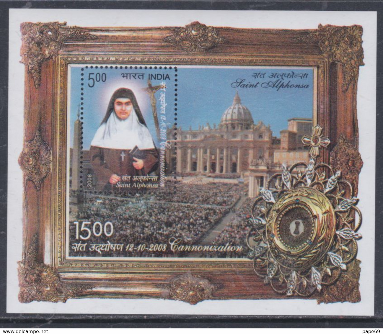 Inde BF N° 62  XX Canonisation De Sainte Alphonsa , Le Bloc Sans Charnière, TB - Blocks & Kleinbögen