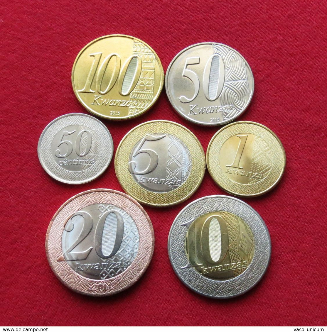 Angola Set 50 Centimos 1 5 10 20 50 100 Kwanza 2012 2014 2016 Unc - Angola