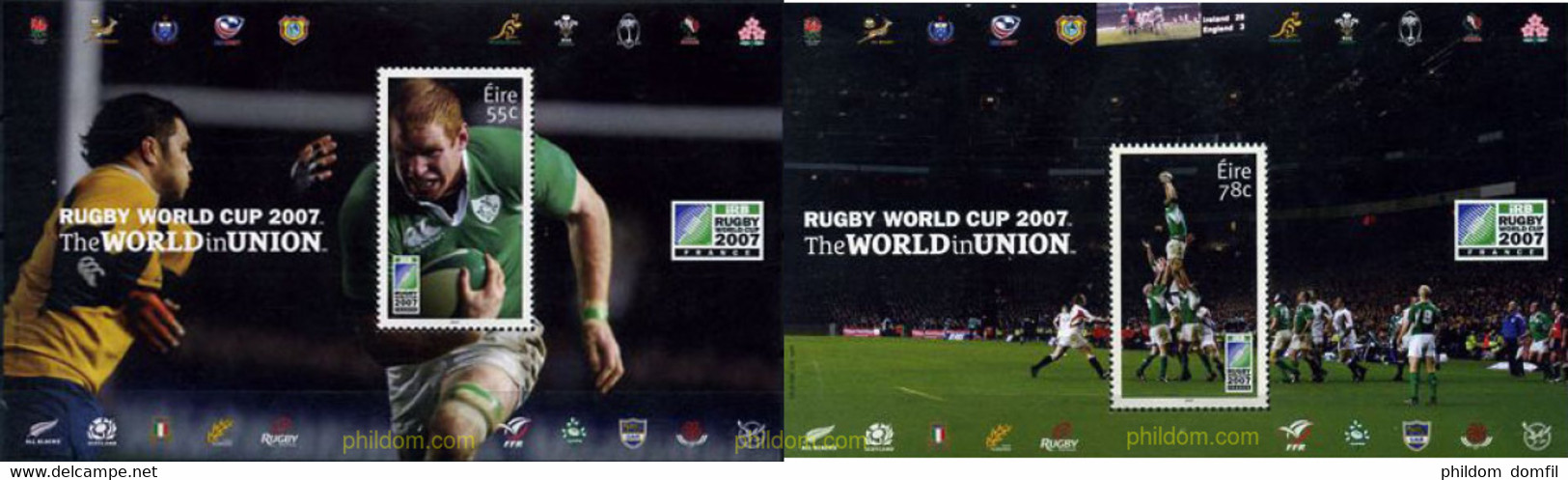 207386 MNH IRLANDA 2007 COPA MUNDIAL DE RUGBY. FRANCIA 2007 - Collections, Lots & Séries