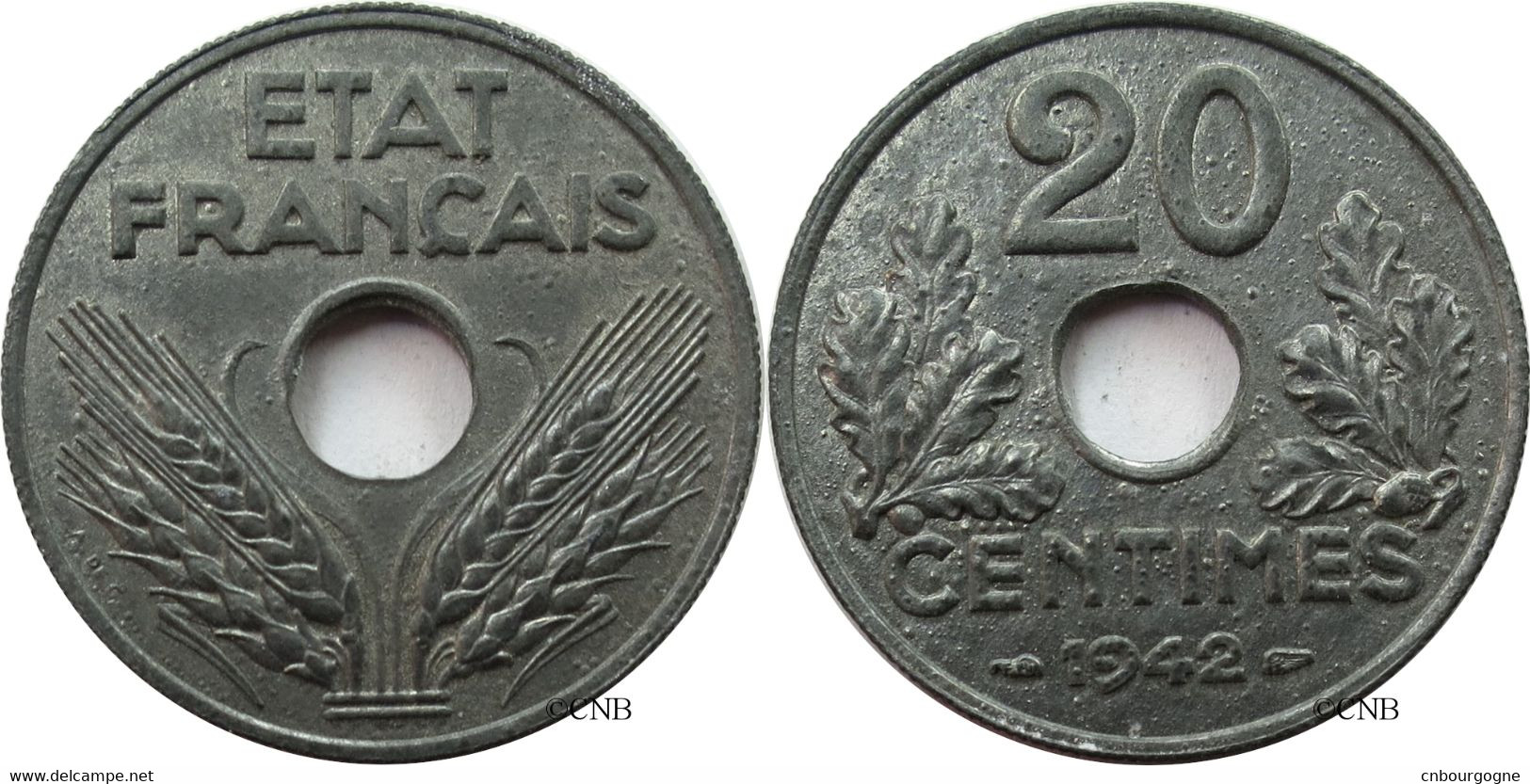 France - État Français - 20 Centimes État Français Type 20 Poids Lourd 1942 - SUP/AU58 - Fra4566 - 20 Centimes