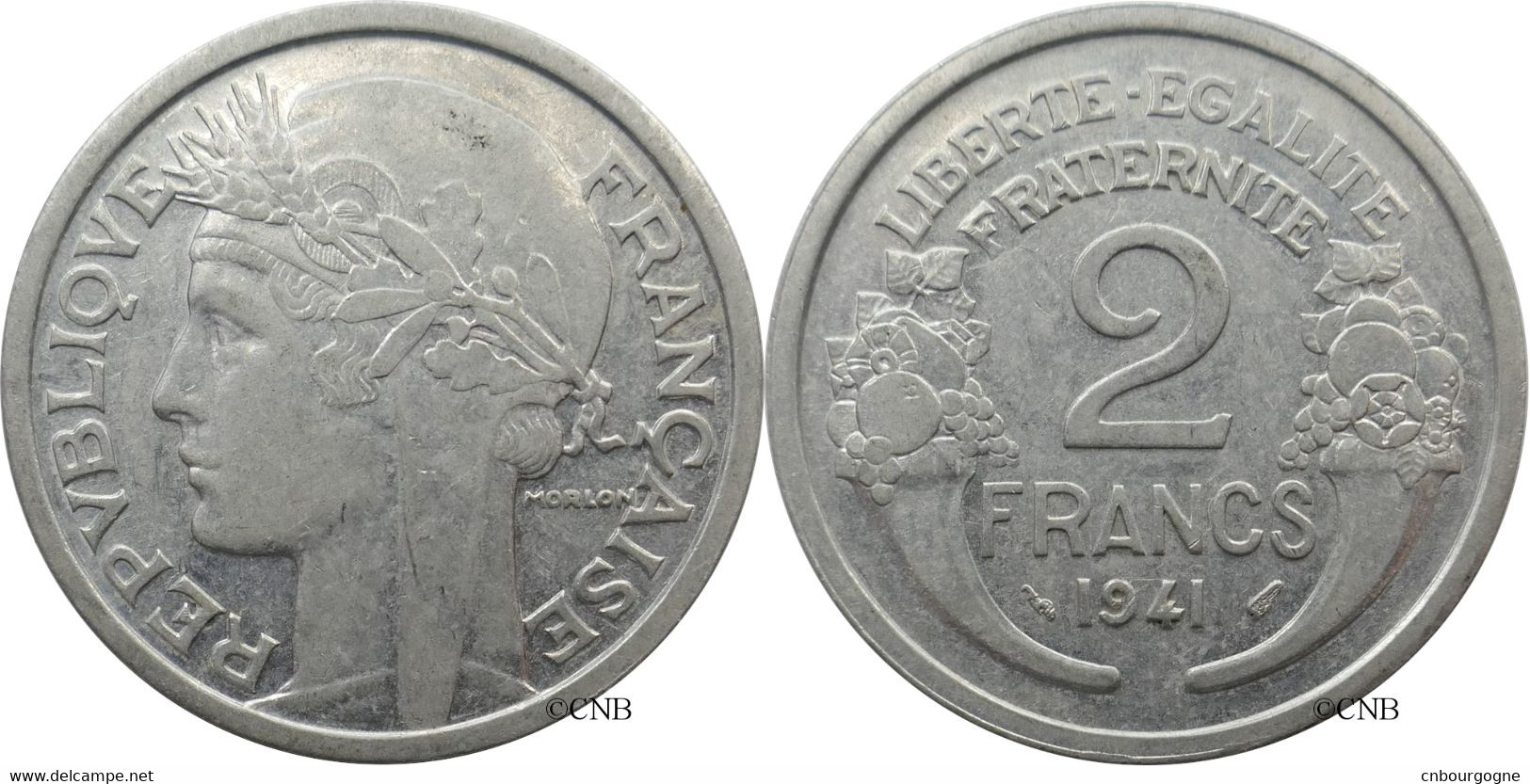 France - État Français - 2 Francs Morlon Aluminium 1941 - TTB+/AU50 - Fra4732 - 2 Francs