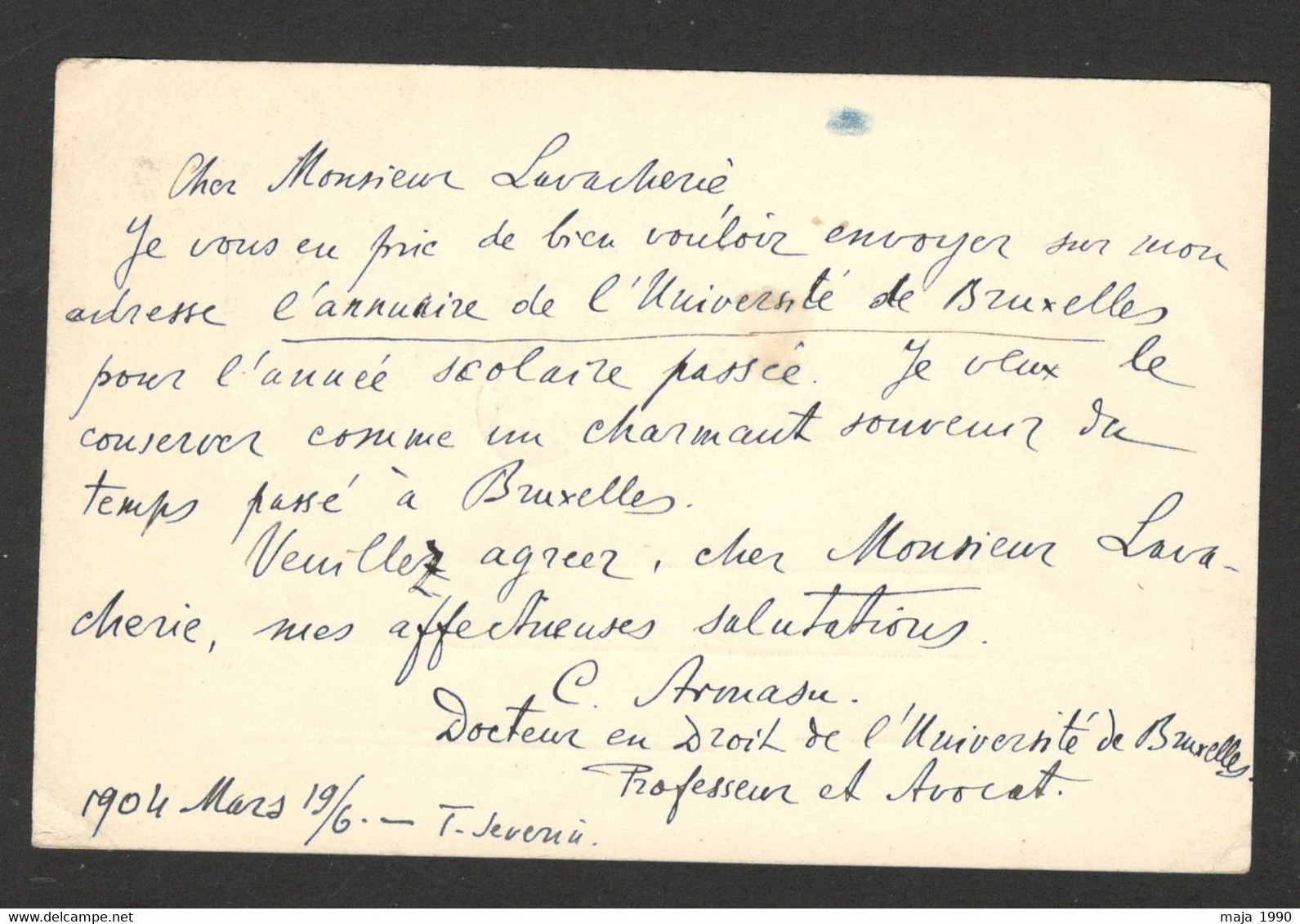 ROMANIA TO BELGIUM - POSTCARD - STATIONERY - 1904 - Andere & Zonder Classificatie