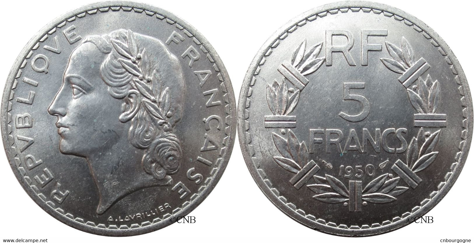 France - IVe République - 5 Francs Lavrillier Aluminium 1950 9 Fermé - SUP+/MS62 ! - Fra4620 - 5 Francs