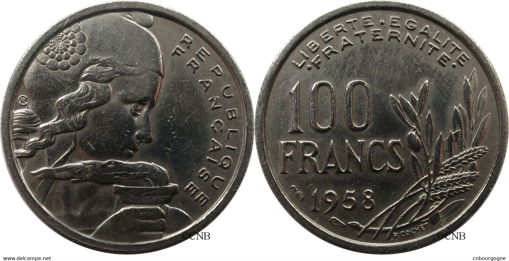 France - IVe République - 100 Francs Cochet 1958 - TTB/XF40 Nettoyée - Fra4664 - 100 Francs