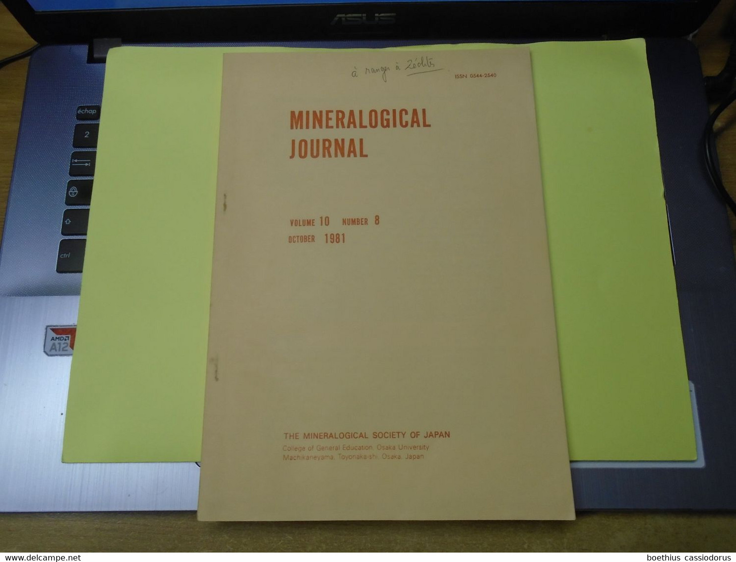 DACHIARDITE GROUP ZEOLITES, TANEYAMALITE ETC.  MINERALOGICAL JOURNAL1981 MINERALOGICAL SOCIETY OF JAPAN OSAKA - Sciences De La Terre