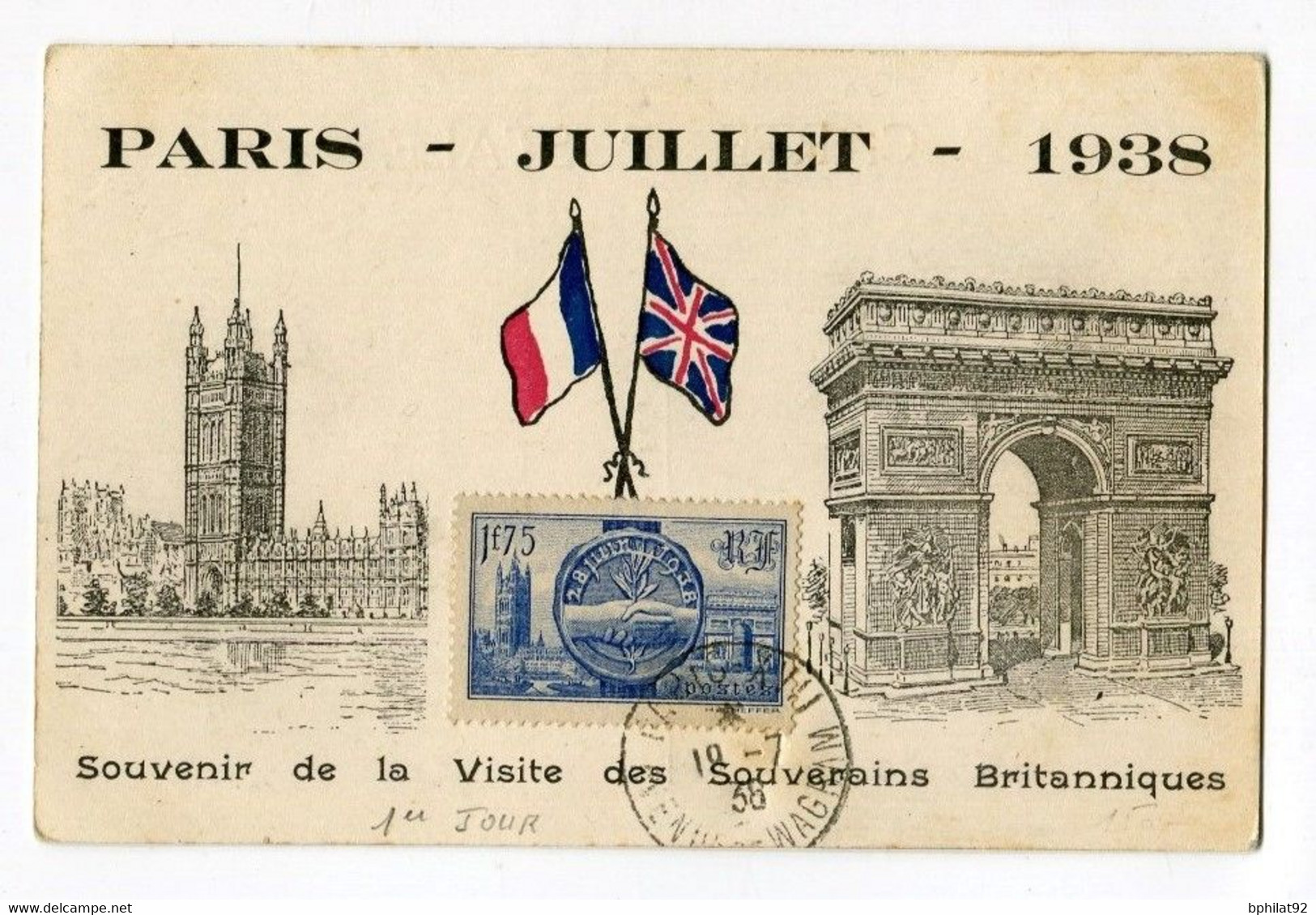 !!! CARTE MAXIMUM VISITE DES SOUVERAINS BRITANIQUES OBLIT 1ER JOUR - 1930-1939