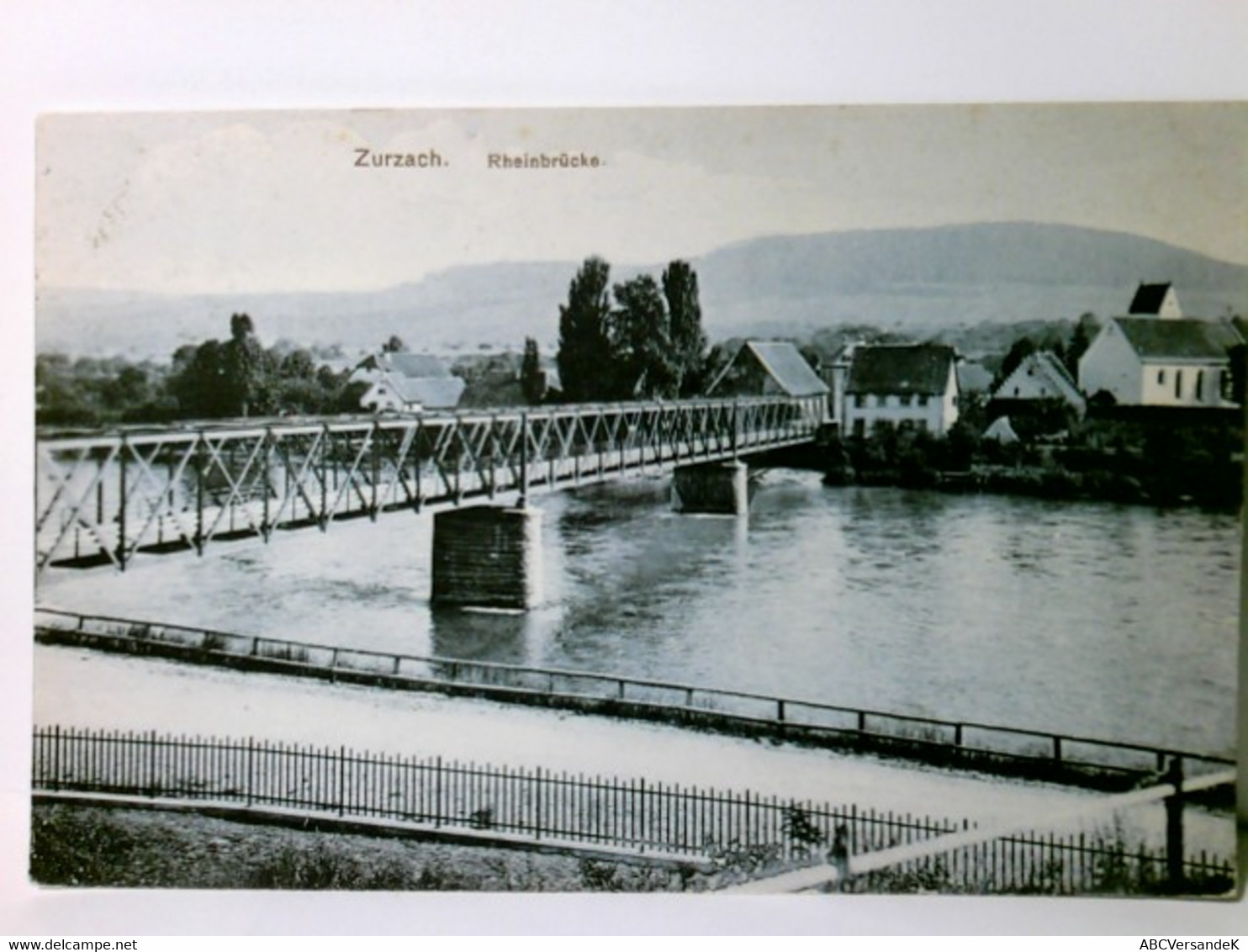 Zurzach. Rheinbrücke. Schweiz. Alte, Seltene Ansichtskarte / Postkarte S/w, Gel. 1909. Brückenansicht, Ort Im - Zurzach