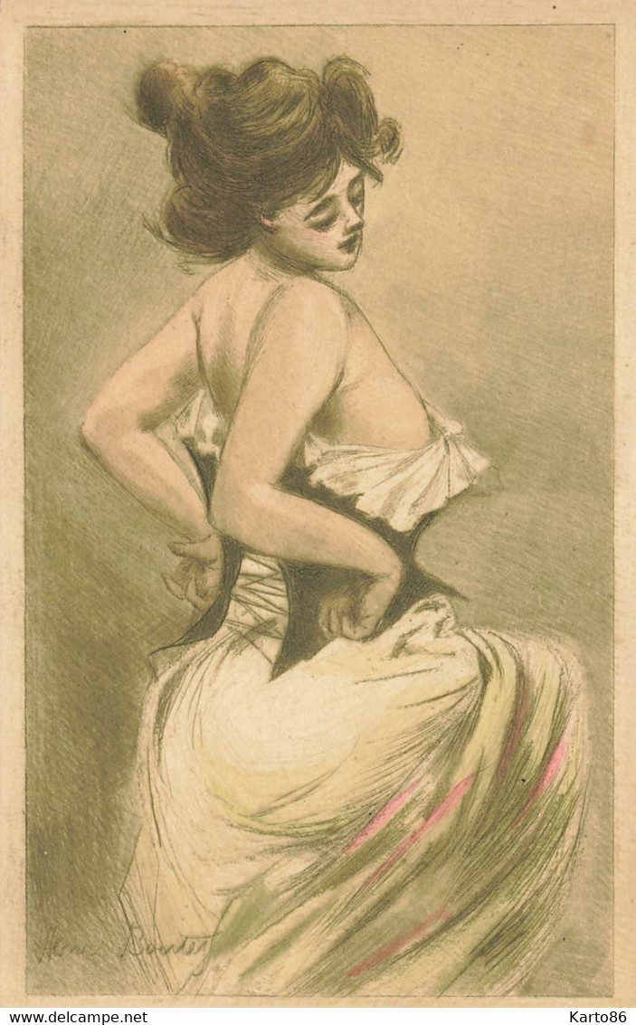 Henri BOUTET * Série 6 CPA Illustrateur Art Nouveau Jugendstil Boutet * Femme Nue Seins Nus Curiosa érotisme érotique - Boutet