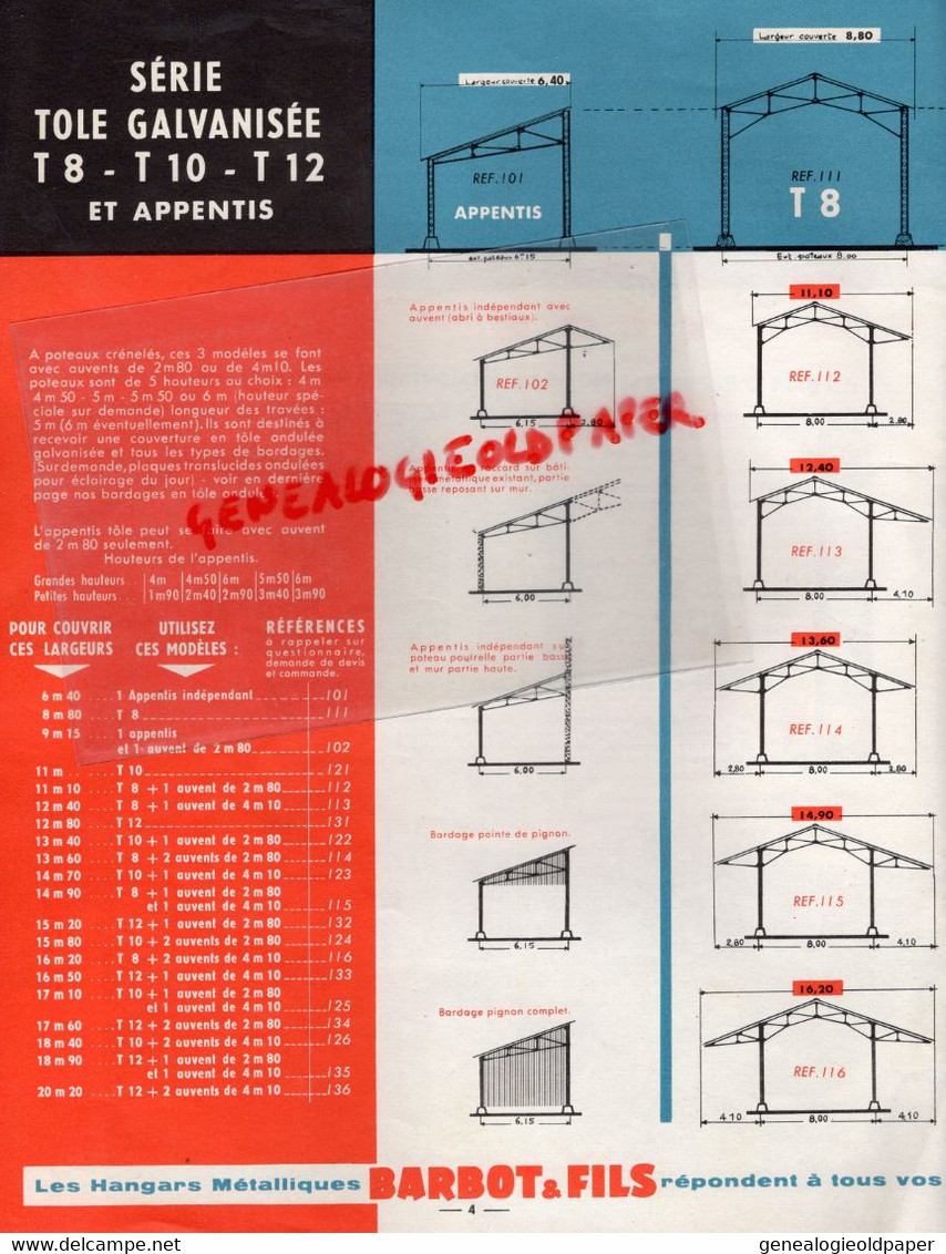 37- LA HAYE DESCARTES- RARE CATALOGUE  BARBOT FILS- HANGAR HANGARS METALLIQUES -CLAUDE COQUELIN -18-COUST-AGRICULTURE - Landbouw