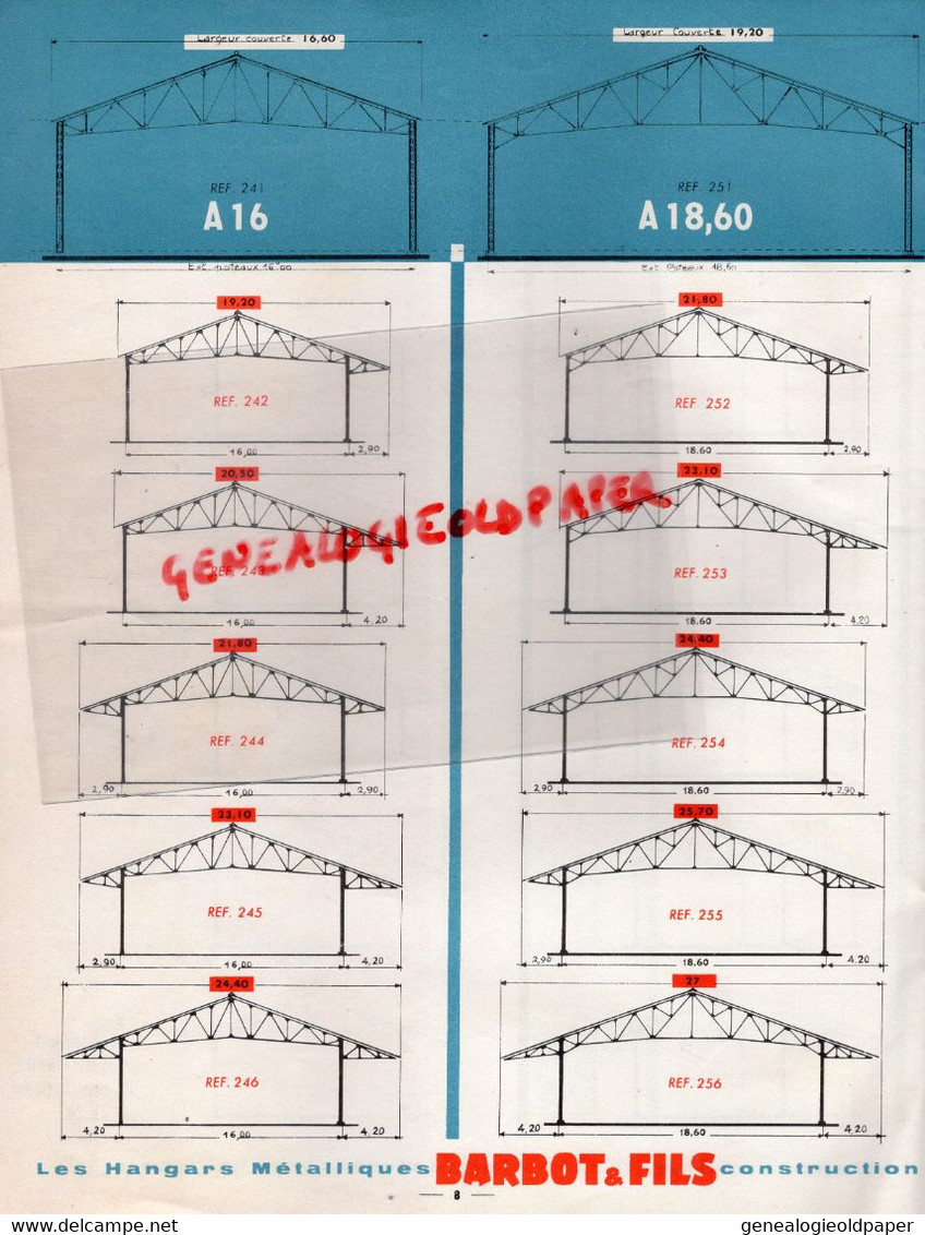 37- LA HAYE DESCARTES- RARE CATALOGUE  BARBOT FILS- HANGAR HANGARS METALLIQUES -CLAUDE COQUELIN -18-COUST-AGRICULTURE