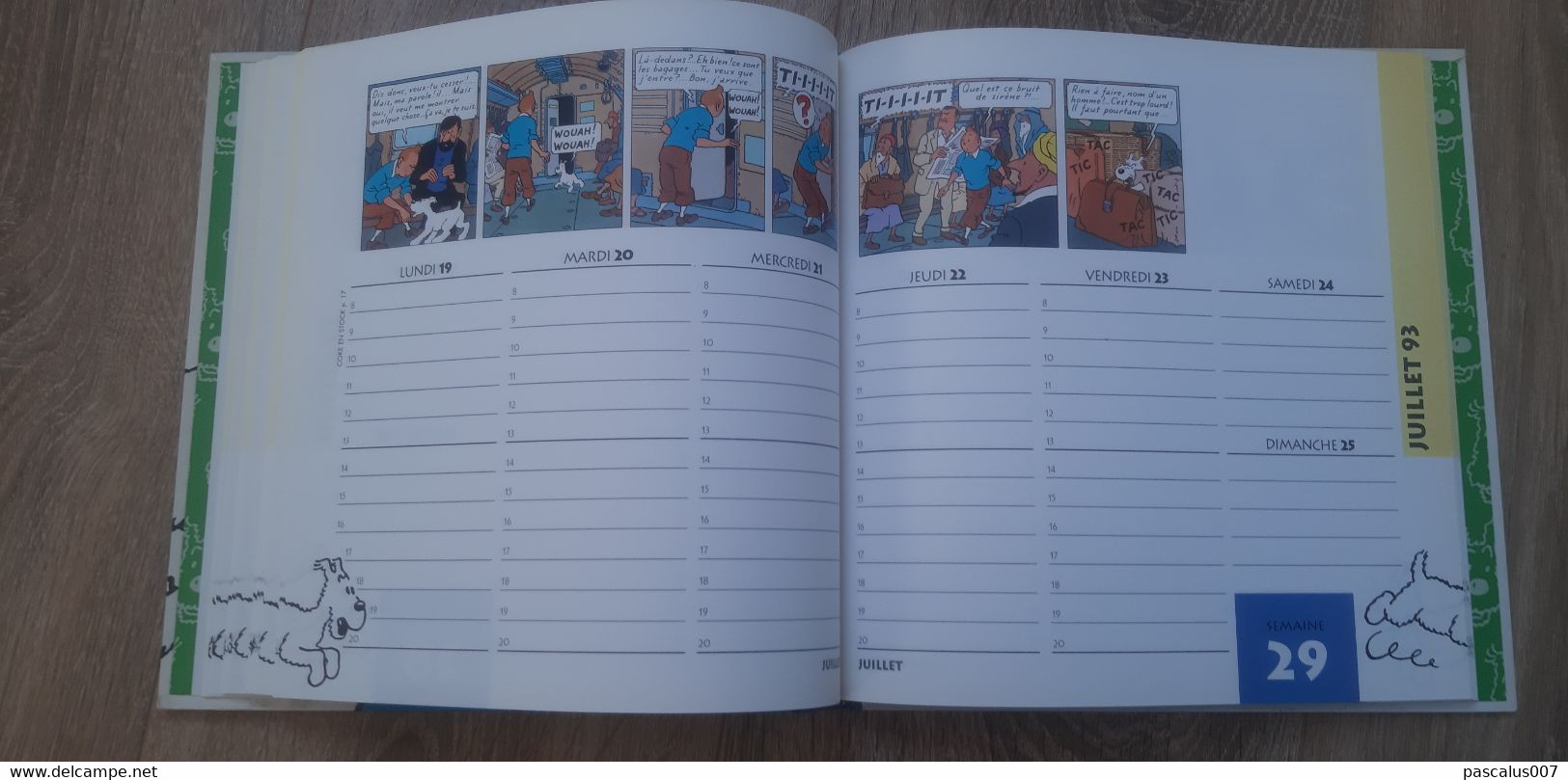 B01-418 Livre Calendrier 1993 Hergé Tintin Bien Joué Milou Agenda Moulinsart 1998