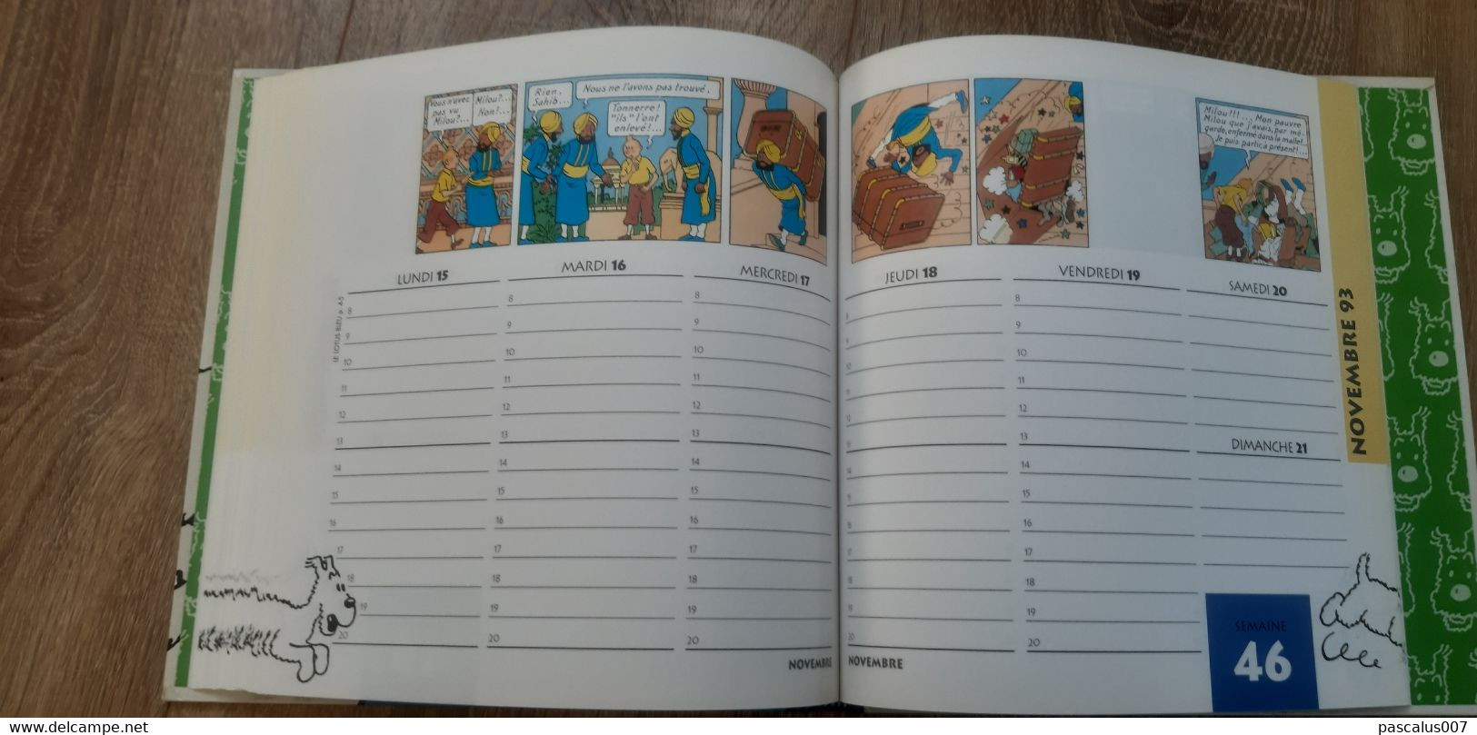 B01-418 Livre Calendrier 1993 Hergé Tintin Bien Joué Milou Agenda Moulinsart 1998