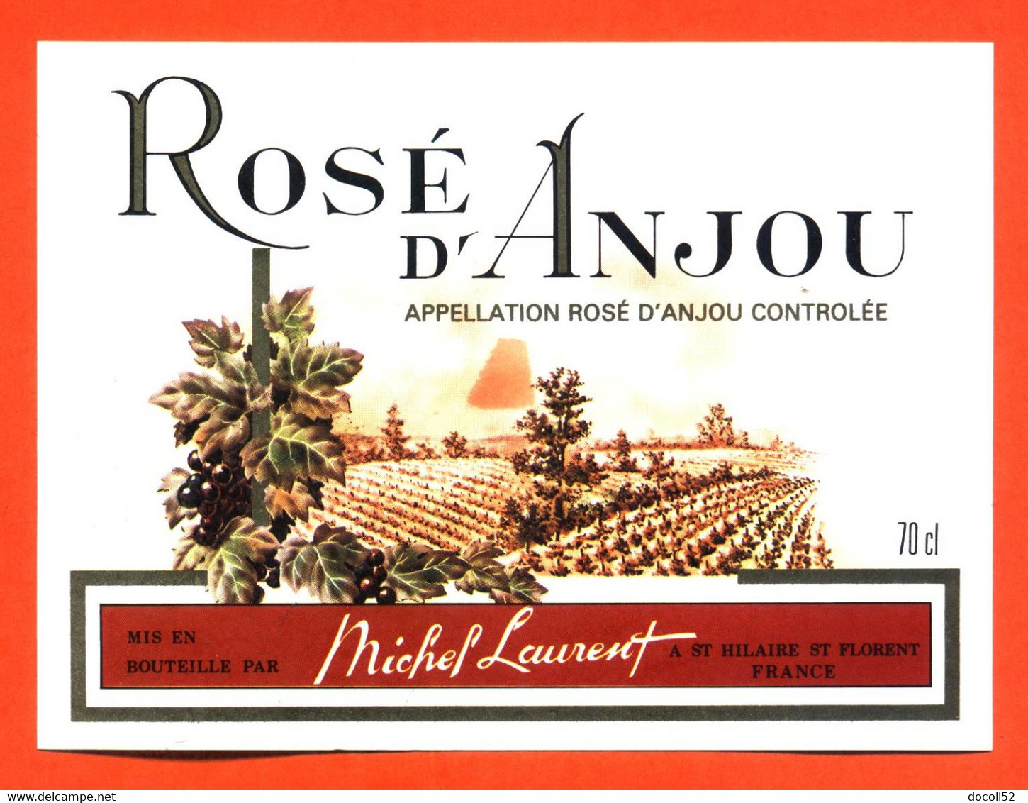 Etiquette Neuve De Vin Rosé D'anjou Michel Laurent à Saint Hilaire Saint Florent - 70cl - Vino Rosato