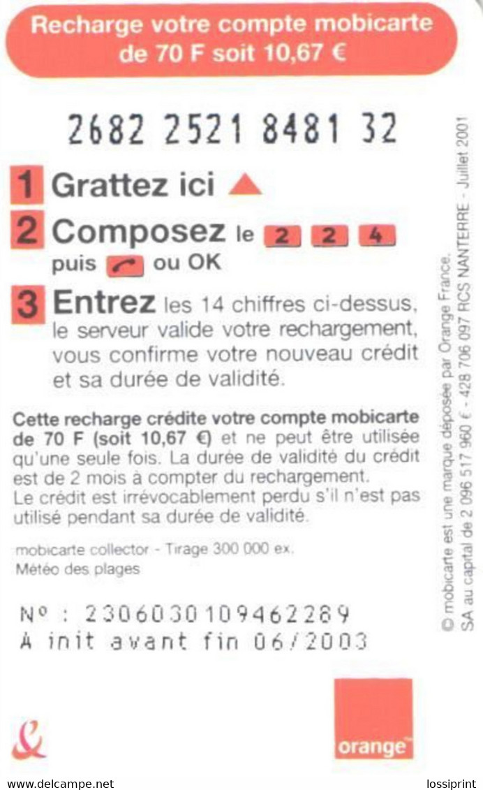 France:Used Phonecard, Orange, 70 Units, Surfer - Mobicartes (GSM/SIM)