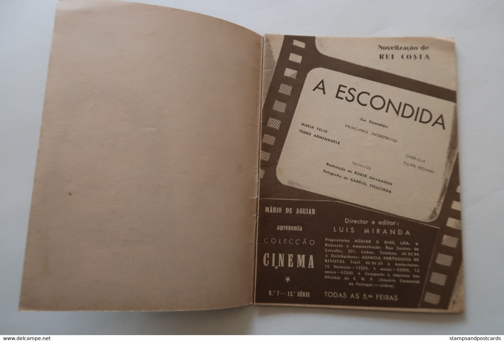 Portugal Revue Cinéma Movies Mag 1956 La Escondida Maria Felix Pedro Armendariz Dir. Rober Gavaadon Mexico - Cinema & Television