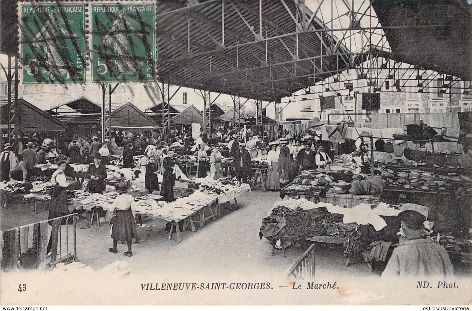FRANCE - 94 - VILLENEUVE SAINT GEORGES - Le Marché - Animée - Carte Postale Ancienne - Villeneuve Saint Georges