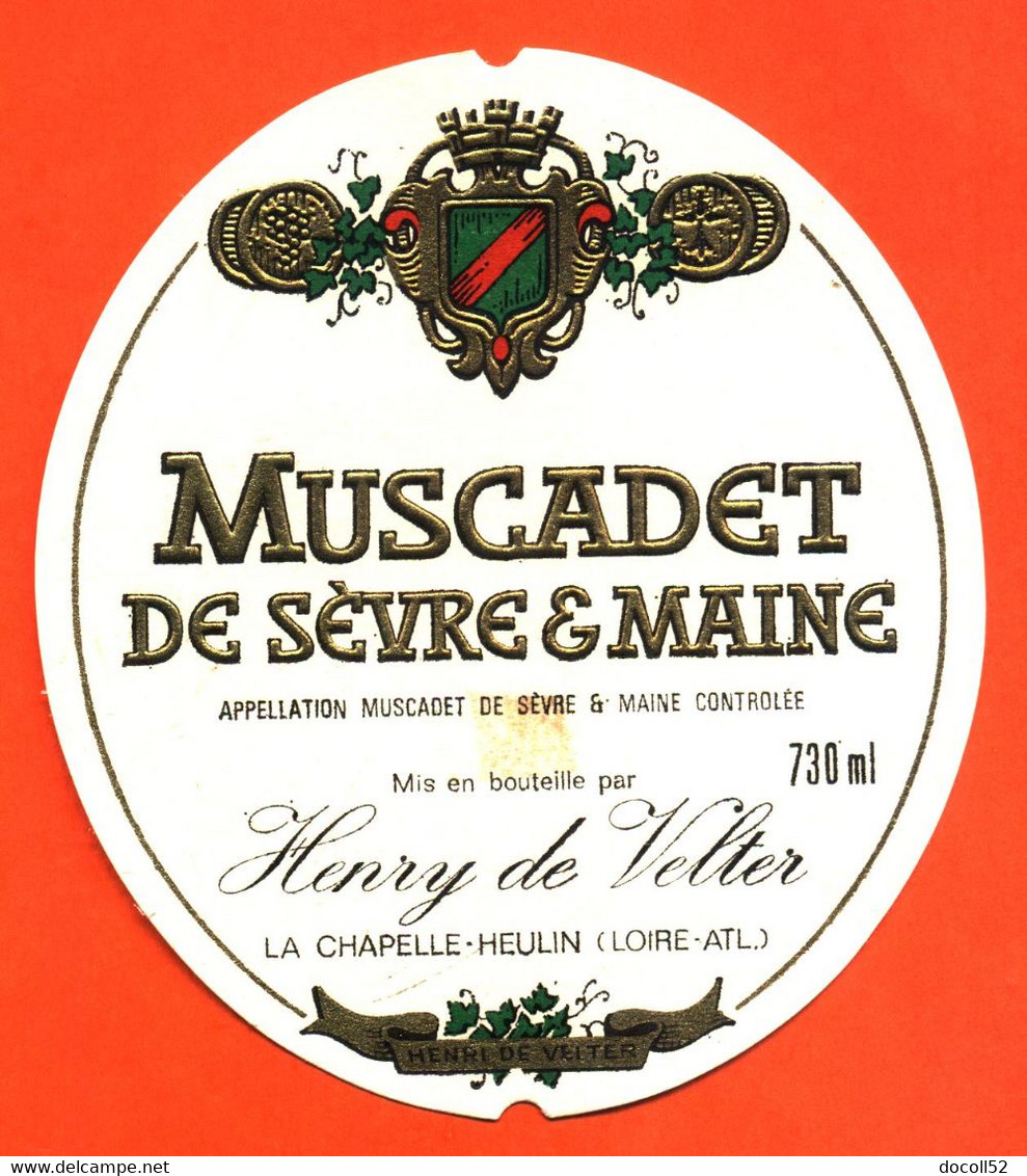 Etiquette Neuve De Vin Muscadet De Sèvre Et Maine Henry De Velter à La Chapelle Heulin - 73 Cl - Pink Wines