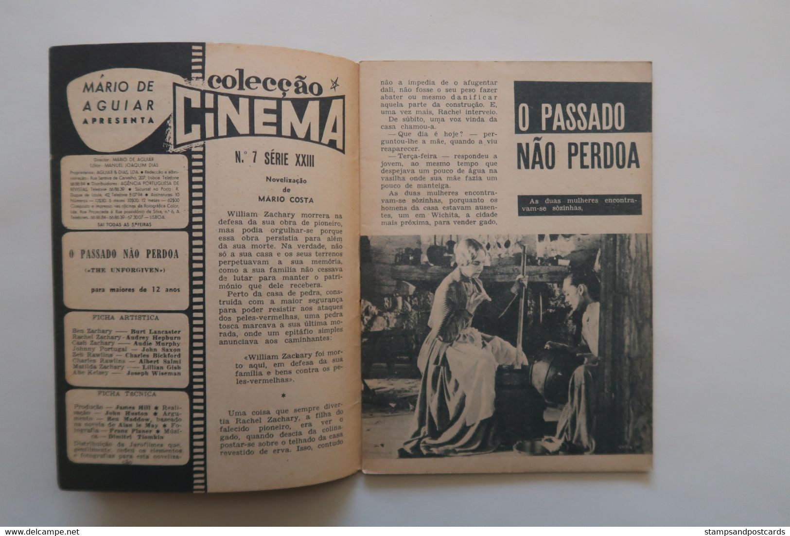 Portugal Revue Cinéma Movies Mag 1960 The Unforgiven Burt Lancaster Audrey Hepburn Dir. John Huston Dorian Gray - Cinema & Television